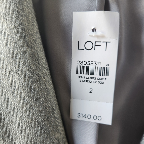 Loft Long Modern Blazer – Grey, Size 2 – NWT - Picture 3 of 3